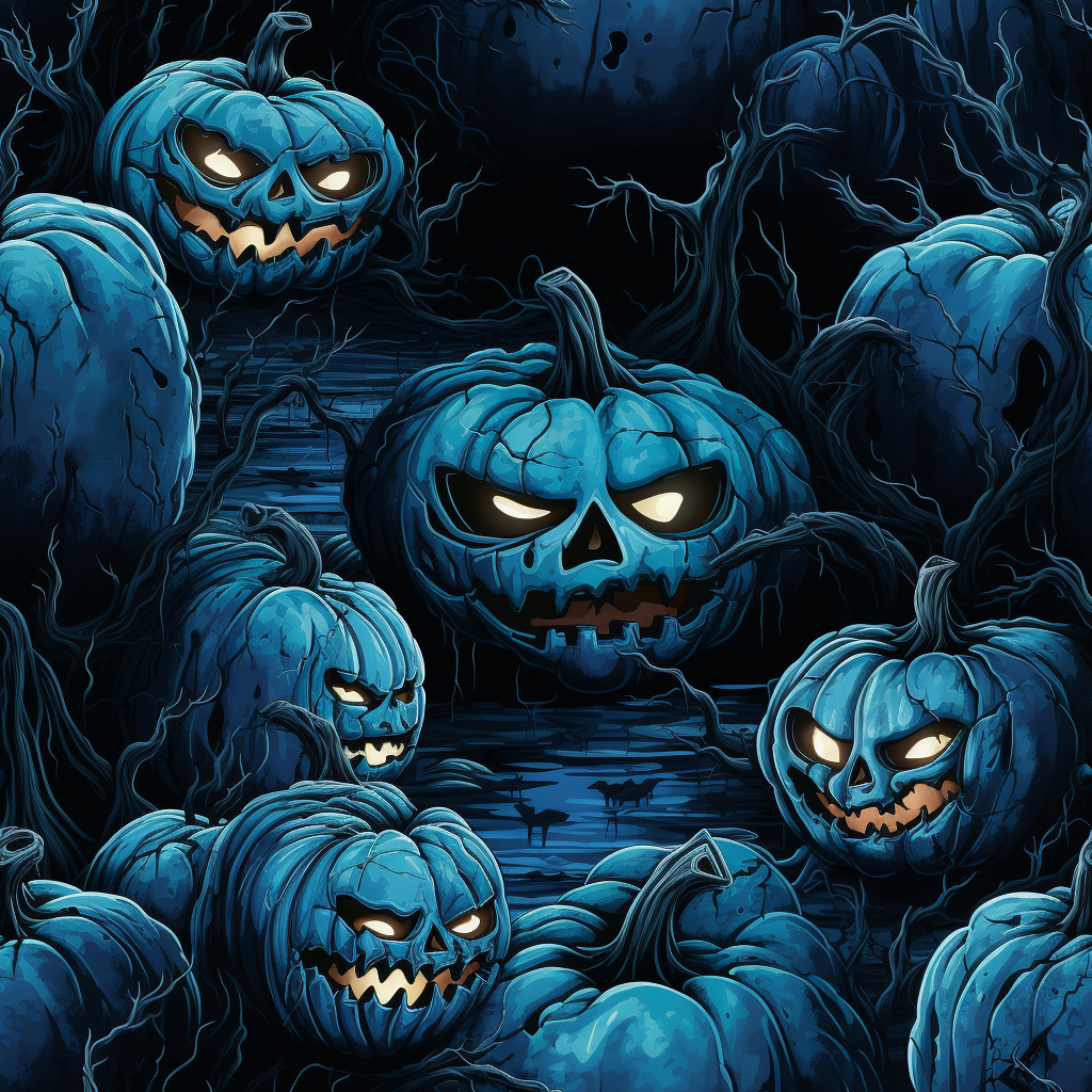 Spooky Blue Halloween Pumpkins