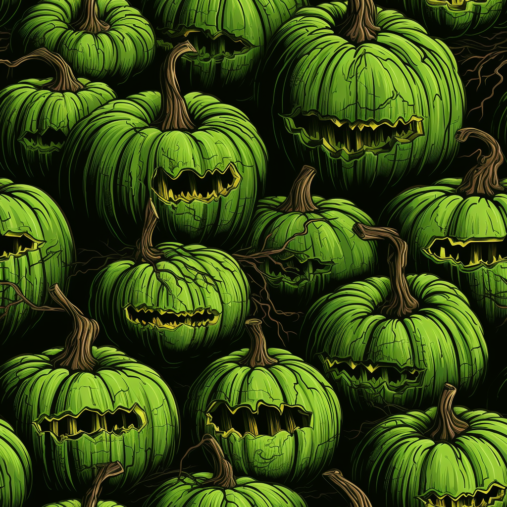 Spooky Green Halloween Blind Pumpkins