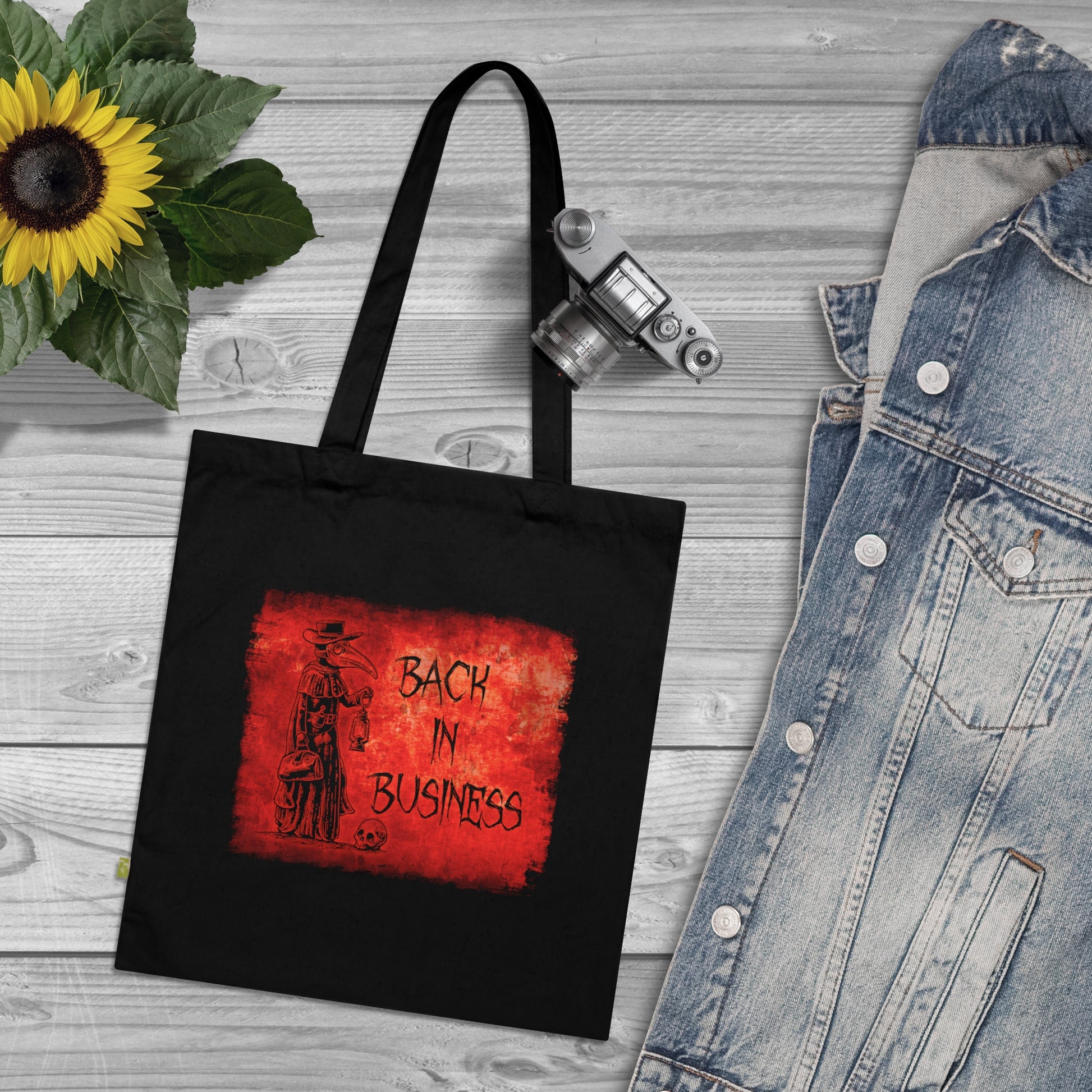 Tote Bag Back in Business in Red - Frogos Design