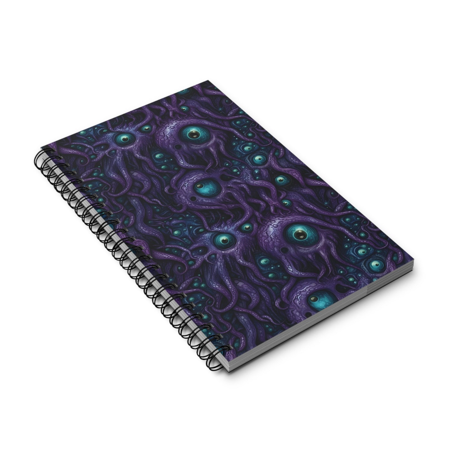 Spiral Notebook Purple Tentacloid Eyes - Frogos Design