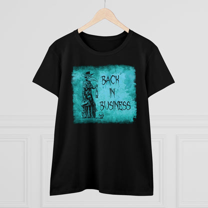 Women's T-shirt Back in Business in Blue - Frogos Design