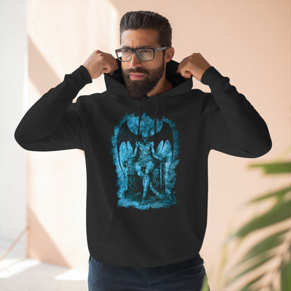 Unisex Pullover Hoodie Devil on his Throne - Blue - Frogos Design