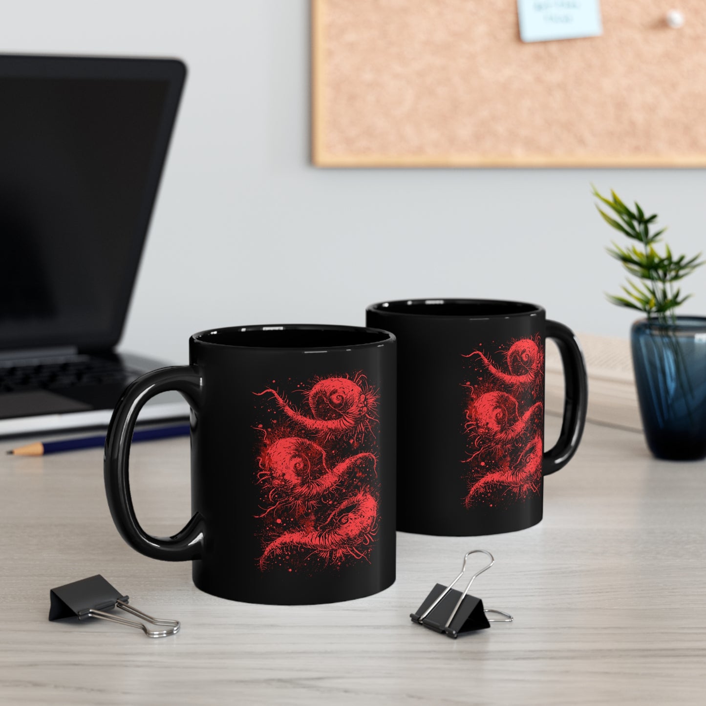 Mug Cosmic Worms in Red - Frogos Design