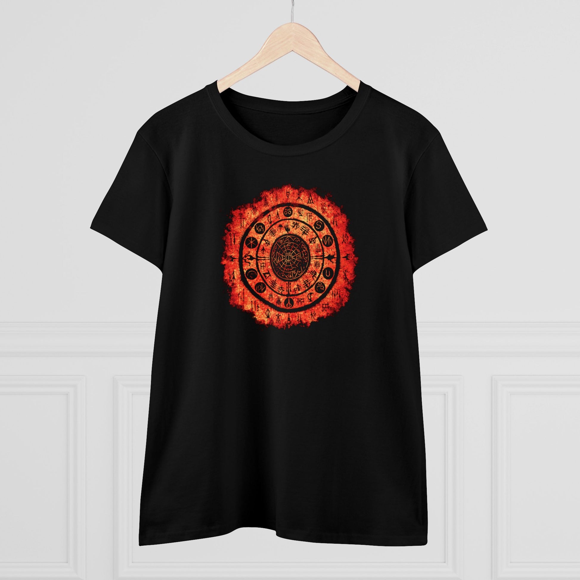 Women's T-shirt Witchcraft Seal in Orange - Frogos Design