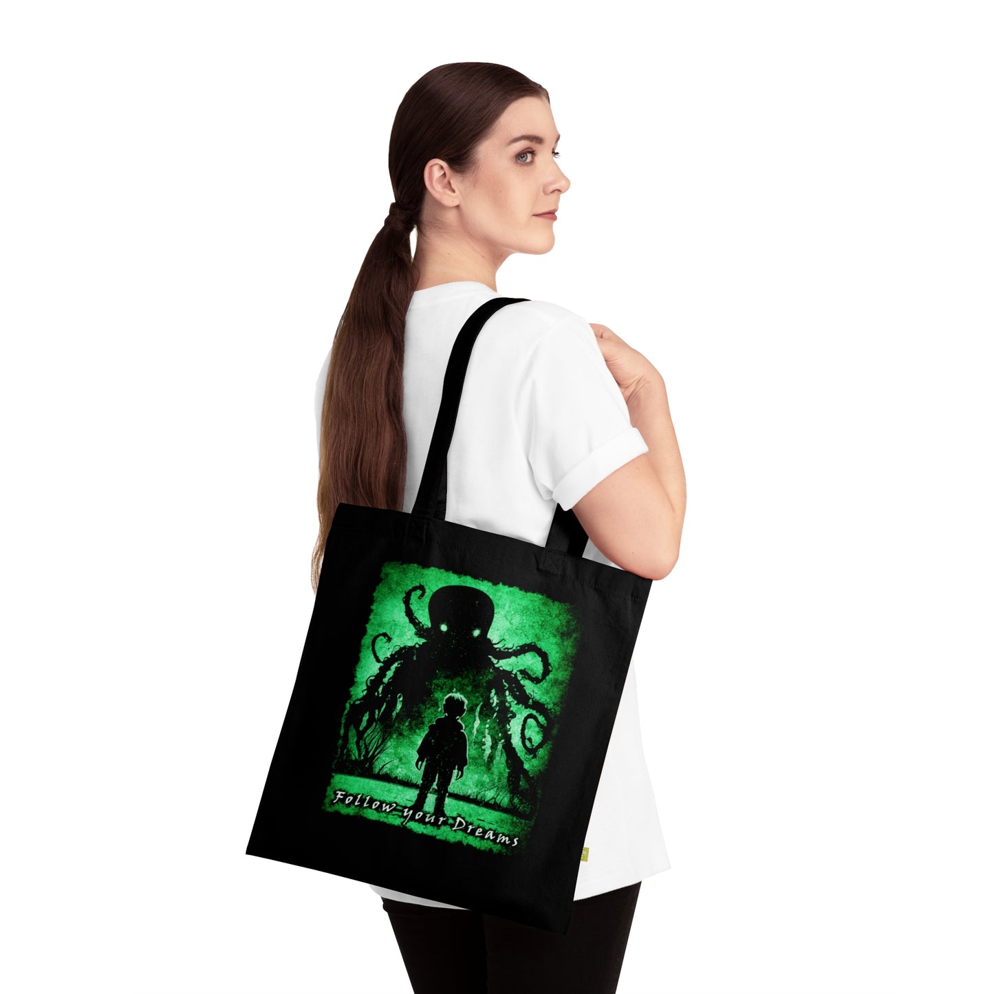 Tote Bag Follow your Dreams in Green - Frogos Design