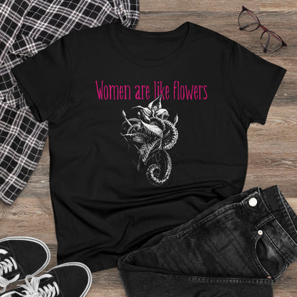 Dámské tričko Ženy jsou jako květiny v růžové