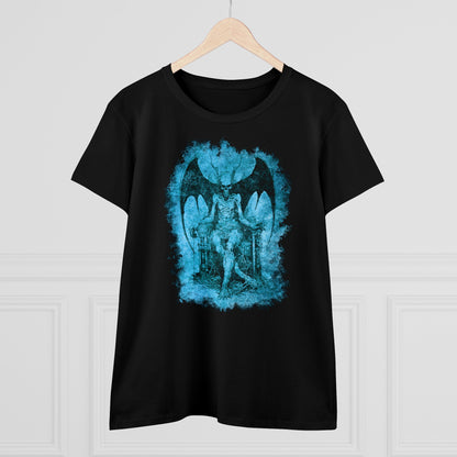 Women's T-shirt Devil on his Throne in Blue - Frogos Design