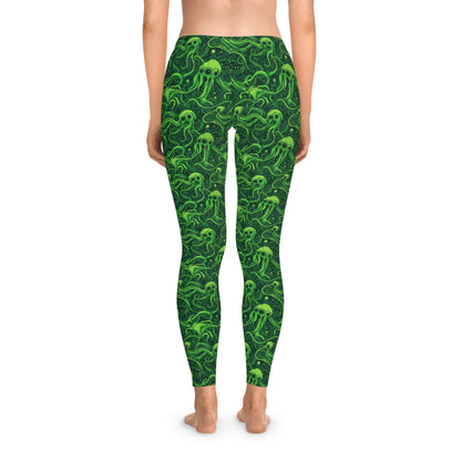 Women`s Leggings Greeny Horror Tentacles - Frogos Design