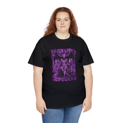 Unisex T-shirt Devil on his Throne in Purple Square - Frogos Design