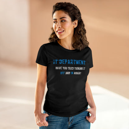 Women's T-shirt IT Support in Blue - Frogos Design