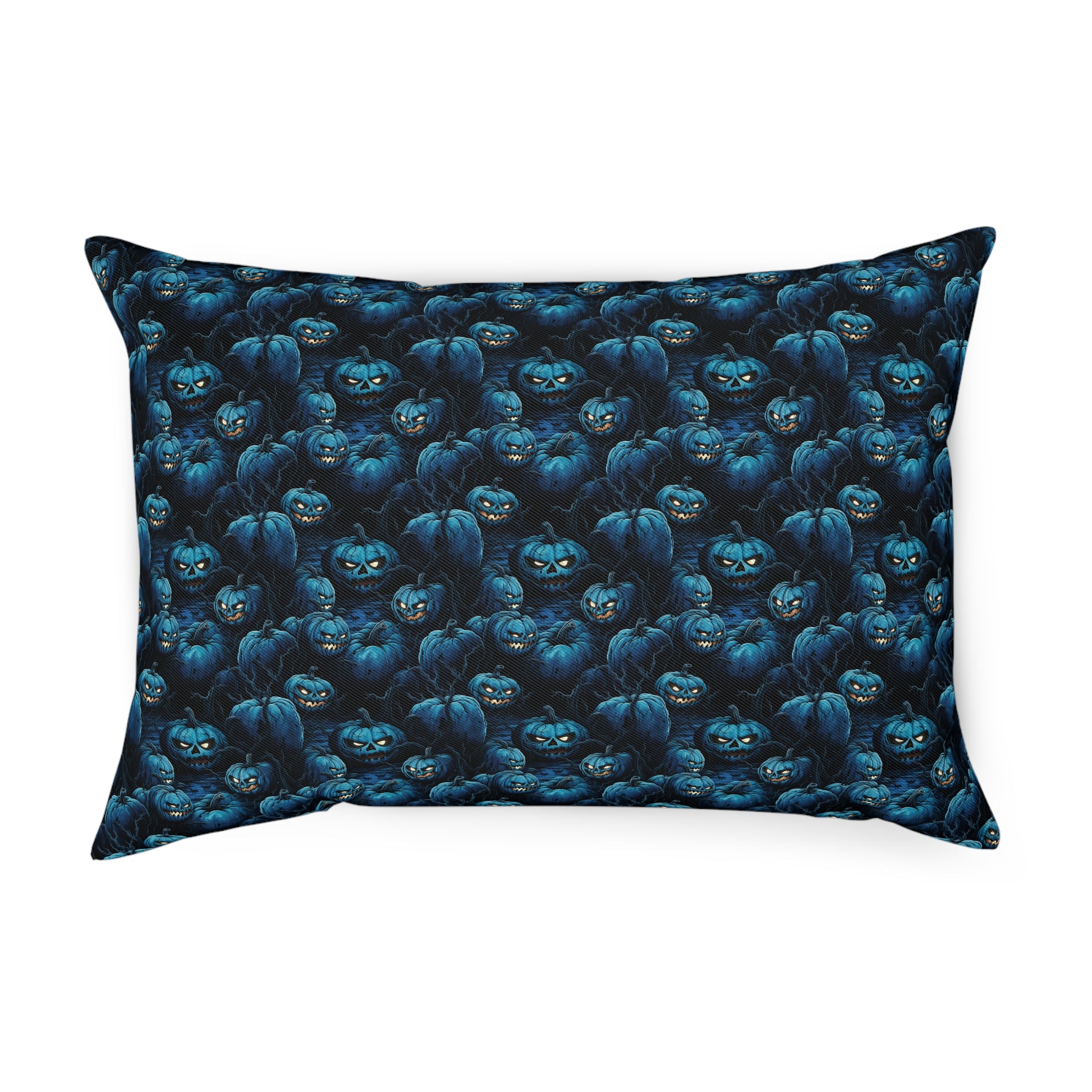 Cushions Spooky Blue Halloween Pumpkins - Frogos Design