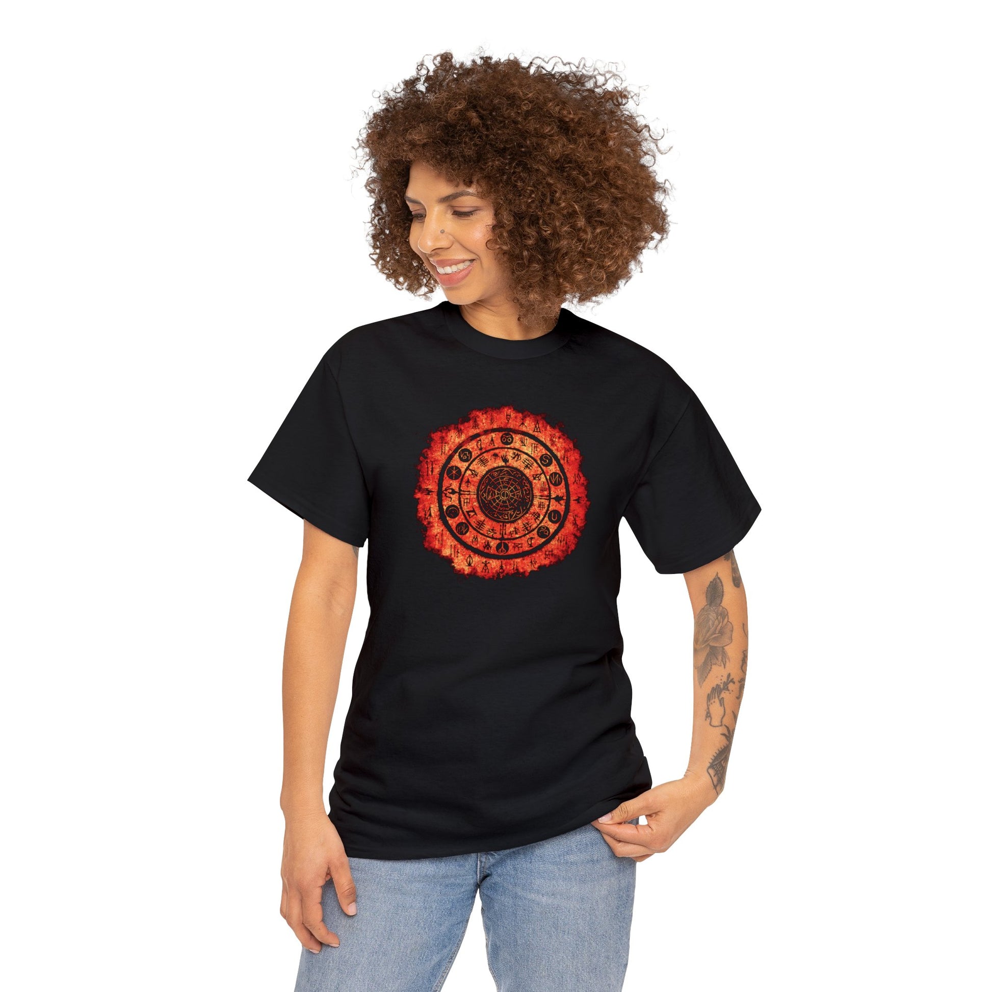 Unisex T-shirt Witchcraft Seal in Orange - Frogos Design