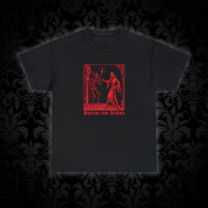 Unisex T-shirt Pactum cum Diabolo in Red - Frogos Design
