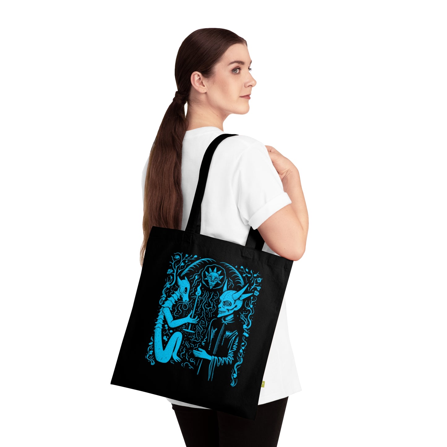 Tote Bag Pact with the Devil in Blue - Frogos Design