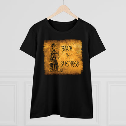 Women's T-shirt Back in Business in Beige - Frogos Design