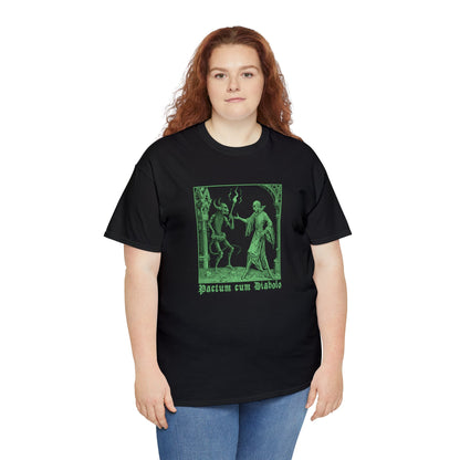 Unisex T-shirt Pactum cum Diabolo in Green - Frogos Design