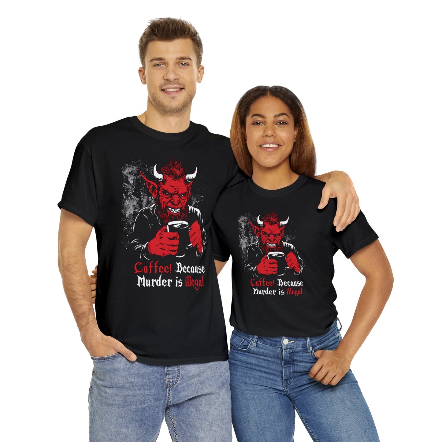 Unisex T-shirt Coffee Devil in Red