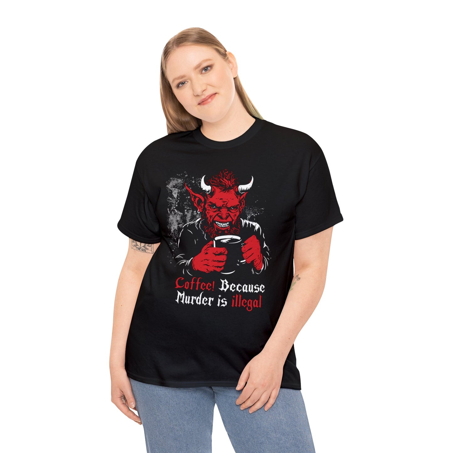 Unisex T-shirt Coffee Devil in Red