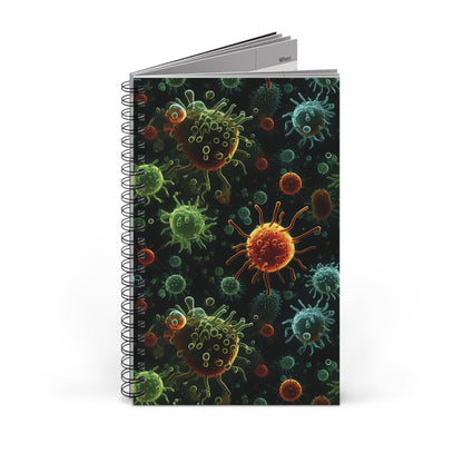 Spiral Notebook Green Bacteria - Frogos Design