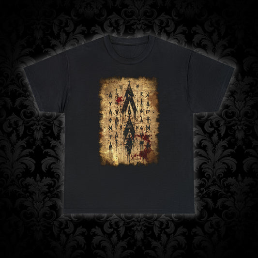 Unisex T-shirt Scroll of Dark Arts Symbol - Frogos Design