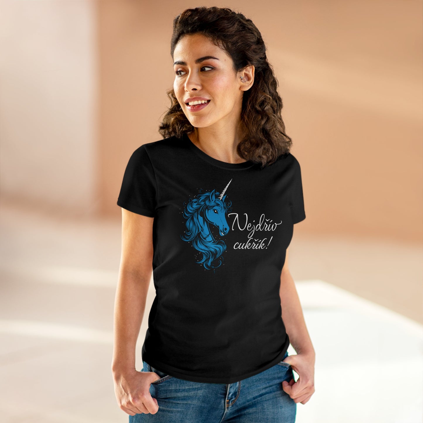 Women's T-shirt Unicorn - First candy in hot blue CZ Edition