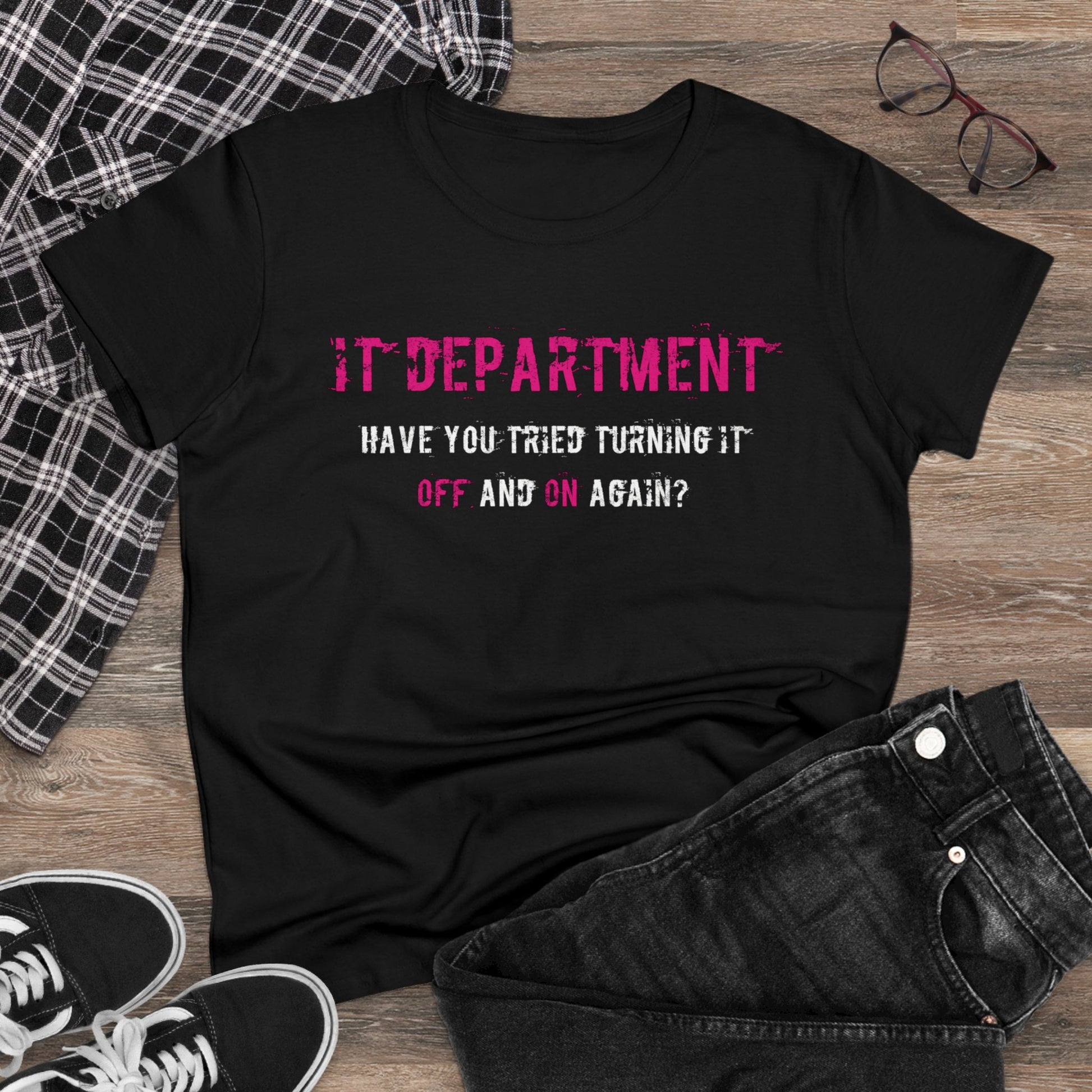 Women's T-shirt IT Support in Pink - Frogos Design