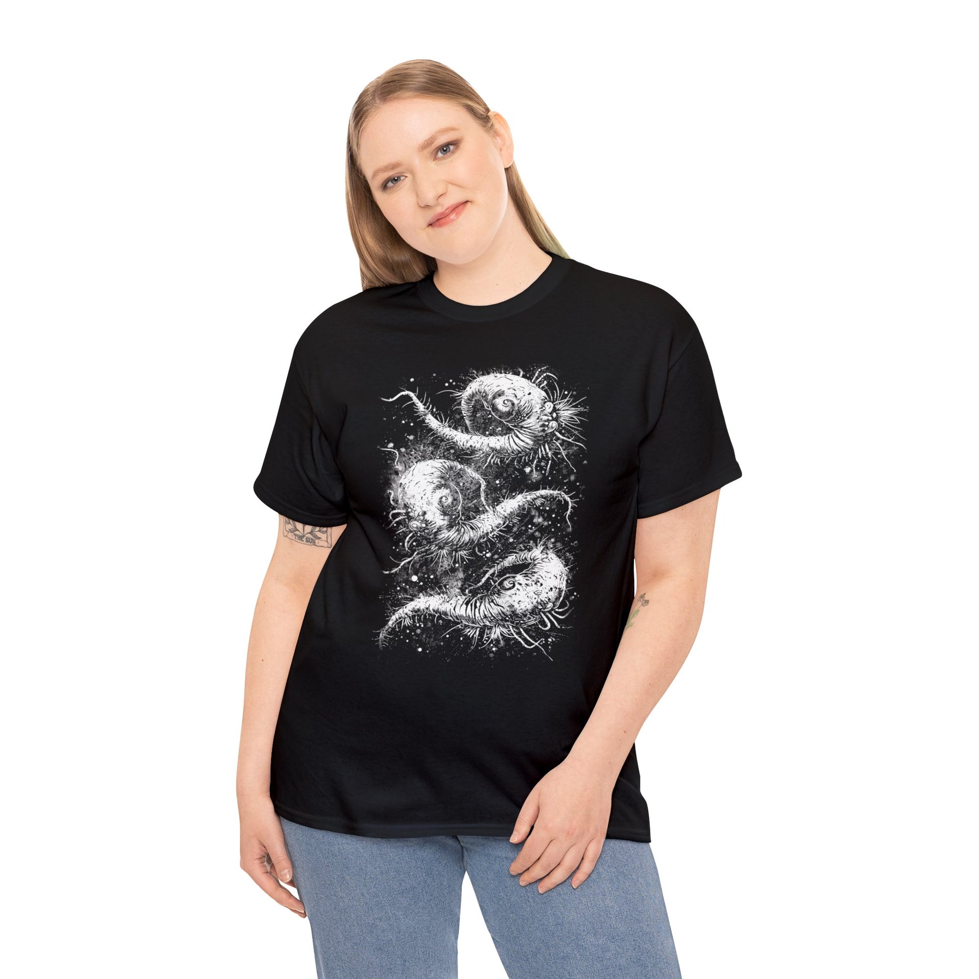 Unisex T-shirt Cosmic Worms in White - Frogos Design