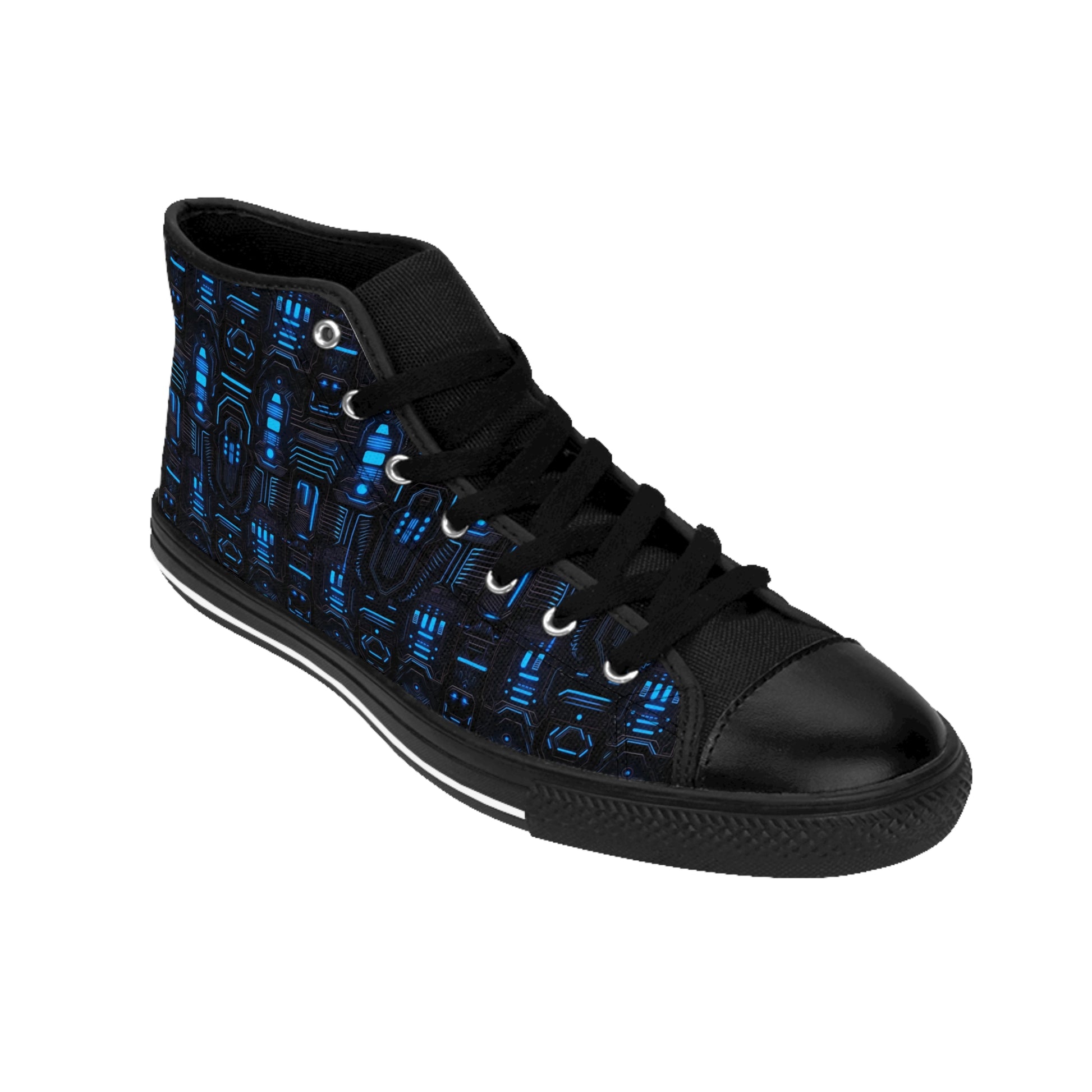 Classic Sneakers Dark Alien Structures in Blue - Frogos Design