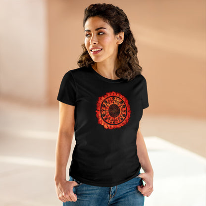 Women's T-shirt Witchcraft Seal in Orange - Frogos Design