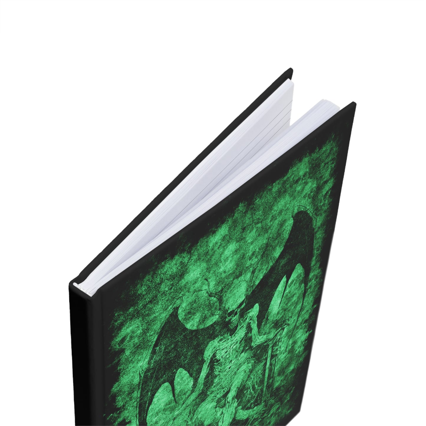 Hardcover Journal A5 Devil on his Throne in Green - Frogos Design