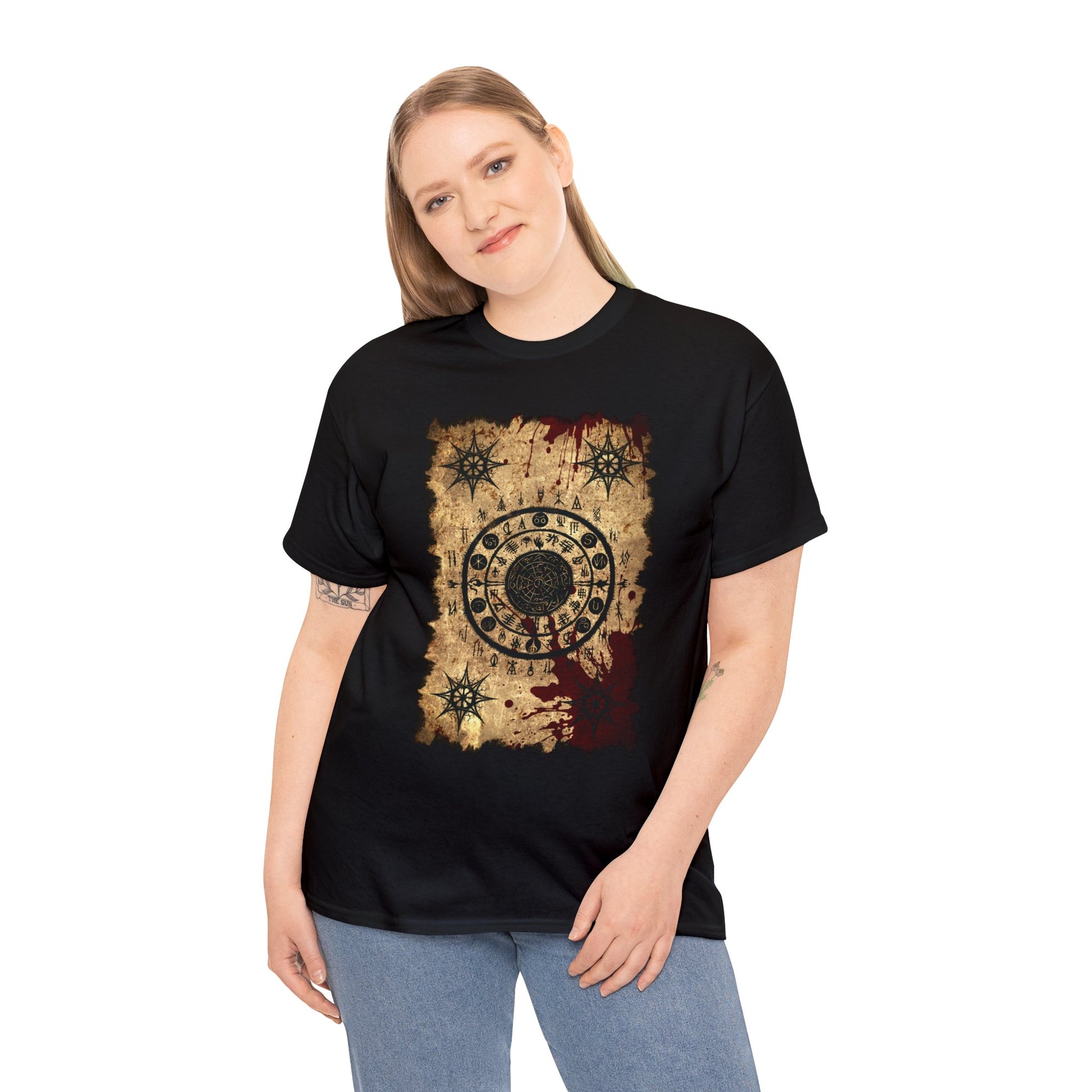 Unisex T-shirt Scroll of Dark Arts Circle - Frogos Design