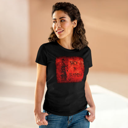 Women's T-shirt Back in Business in Red - Frogos Design