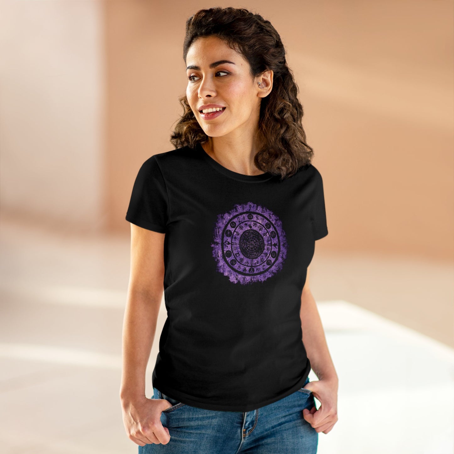 Women's T-shirt Witchcraft Seal in Purple - Frogos Design