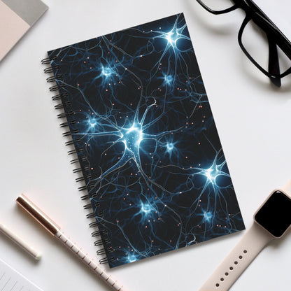 Spiral Notebook Blue Neurons - Frogos Design