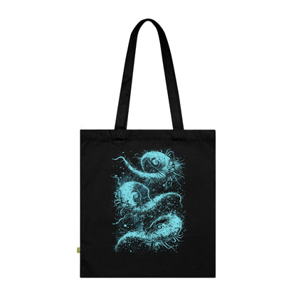 Tote Bag Cosmic Worms in Blue - Frogos Design