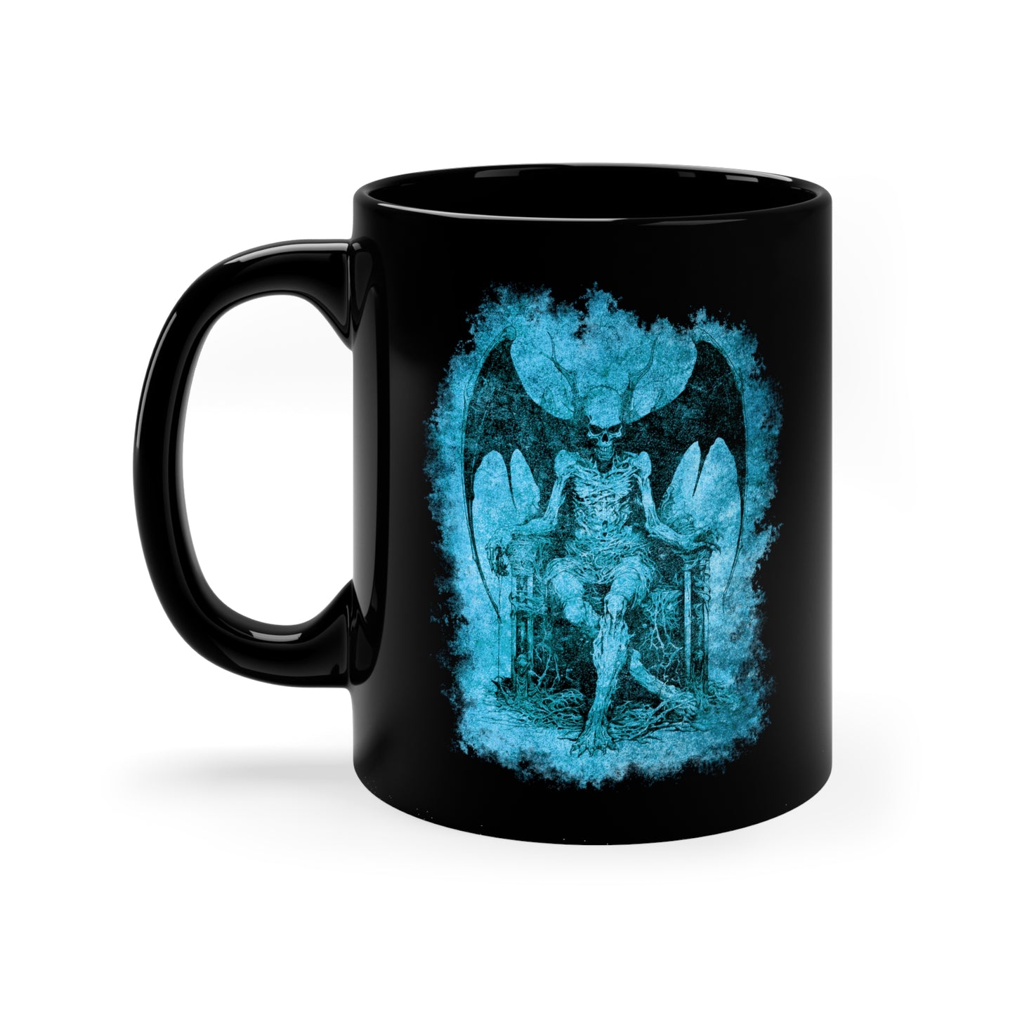 Mug Devil on his Throne in Hell in Blue - Frogos Design