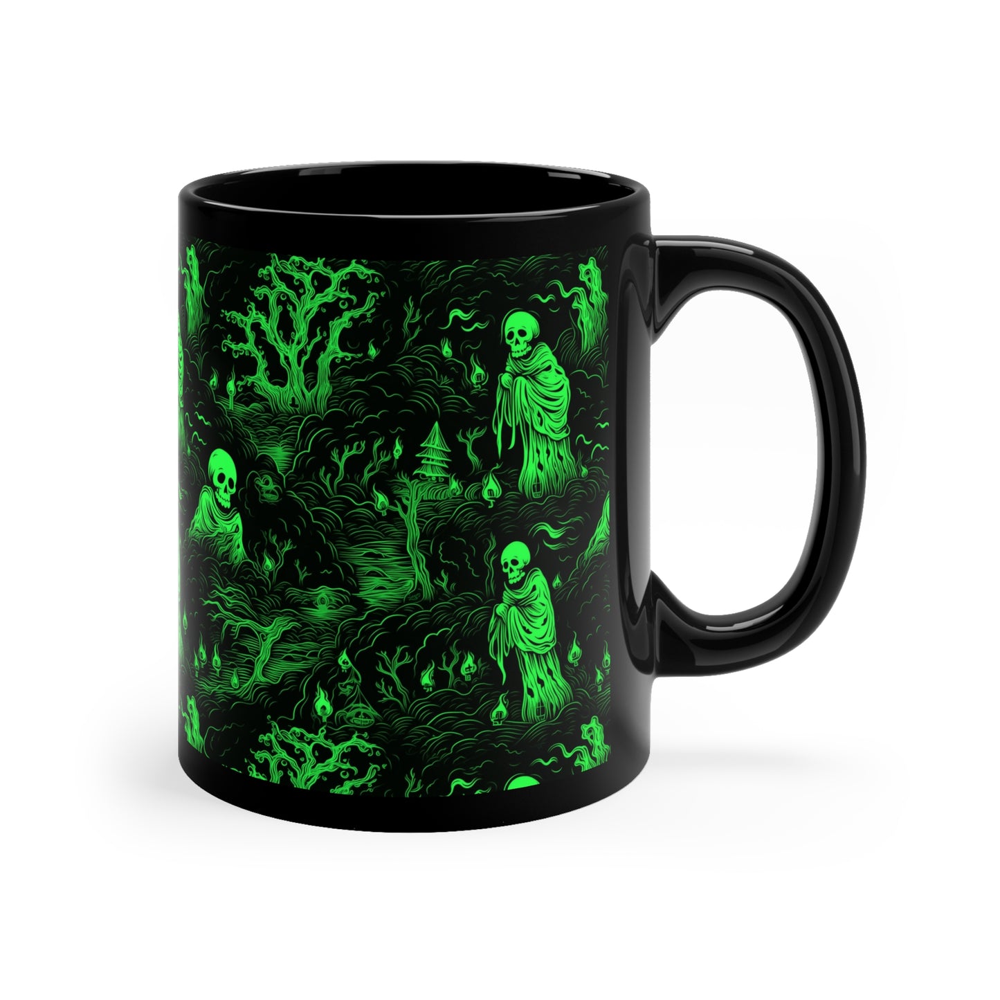 Mug Spooky Green Ghosts - Frogos Design