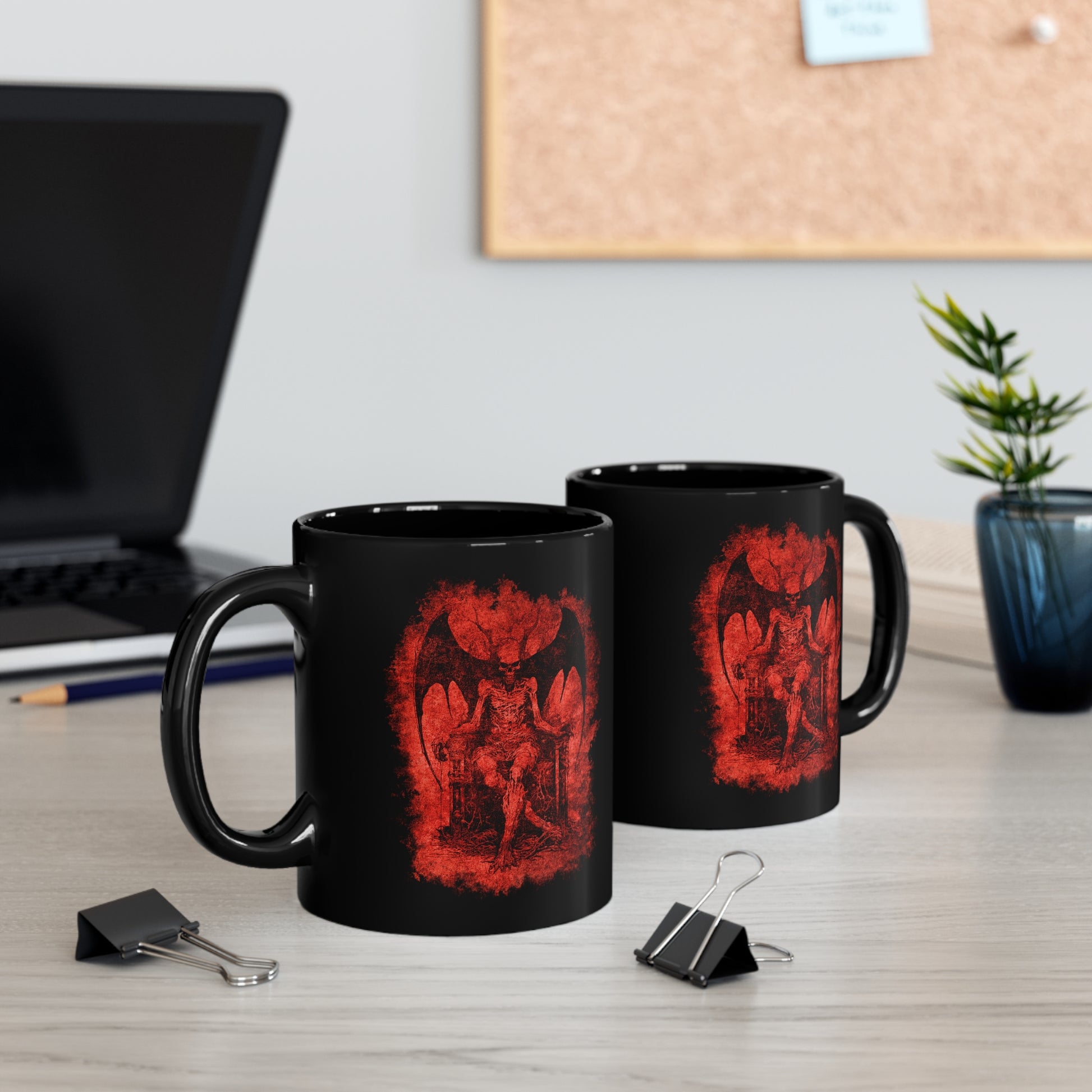 Mug Devil on his Throne in Hell in Red - Frogos Design