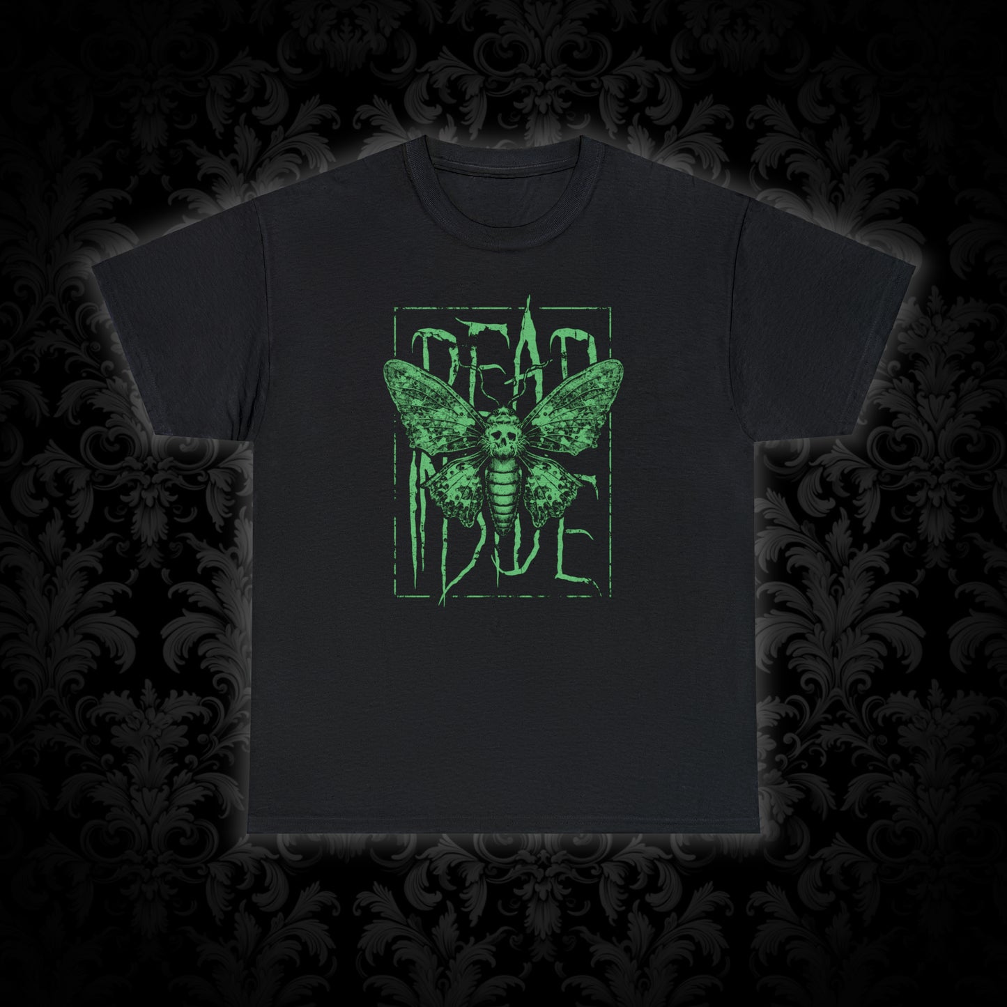 Unisex T-shirt Dead Inside in Green - Frogos Design