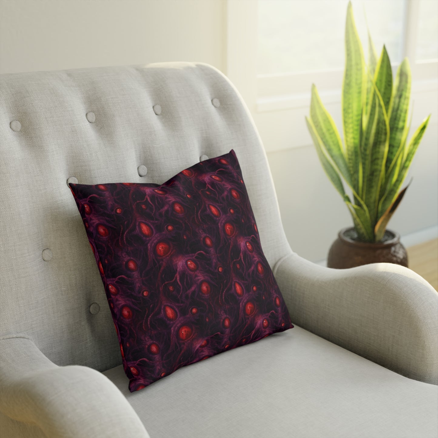 Cushions Horror Eyes of Purple Void - Frogos Design