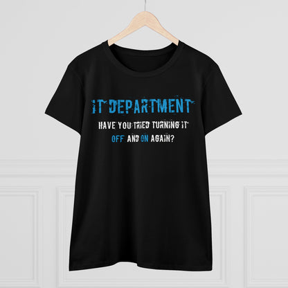 Women's T-shirt IT Support in Blue - Frogos Design