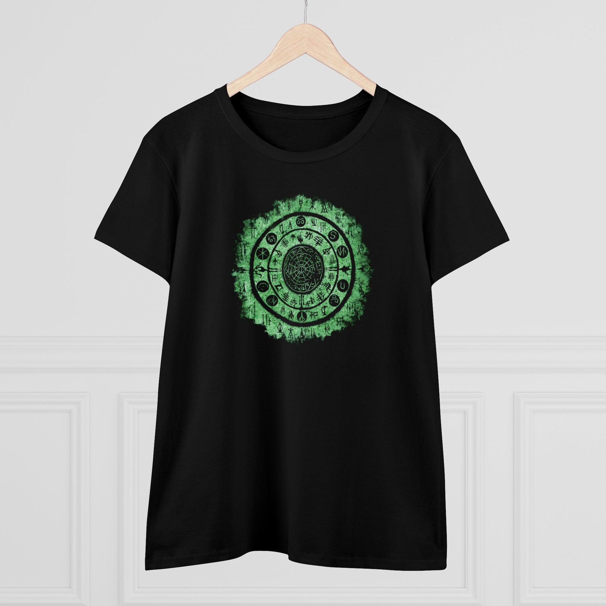 Women's T-shirt Witchcraft Seal in Green - Frogos Design