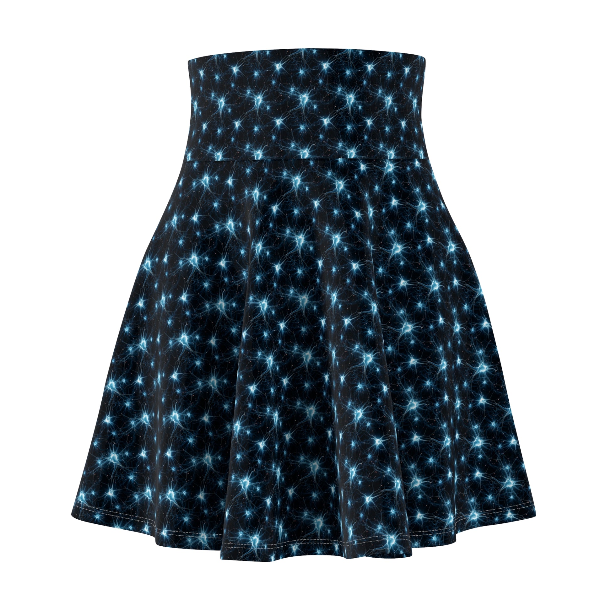Women's Skater Skirt Blue Neurons - Frogos Design
