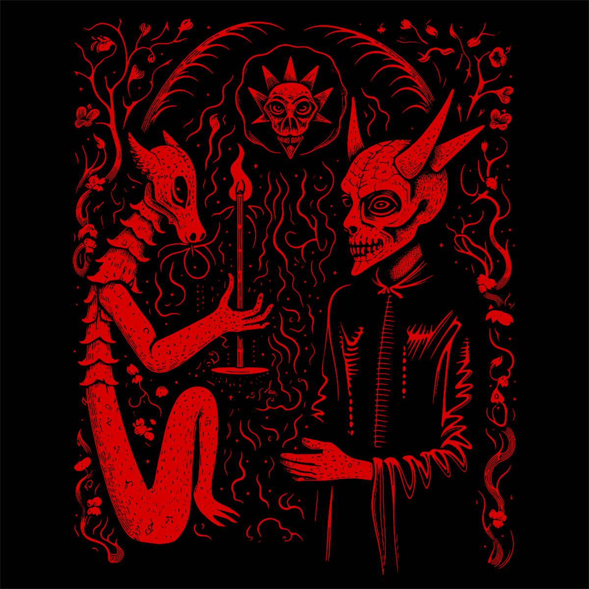 Tote Bag Pact with the Devil in Red