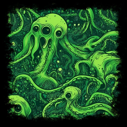 Classic sneakers Greeny tentacles horror