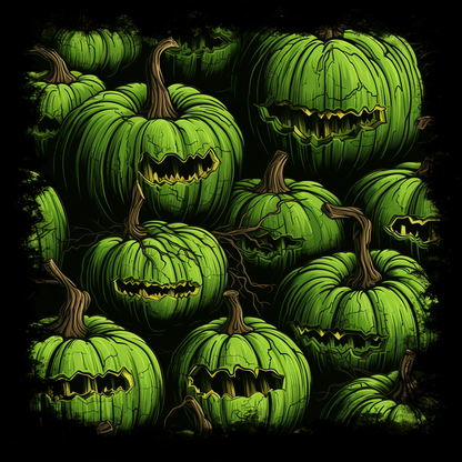 Cushions Spooky Green Halloween Blind Pumpkins