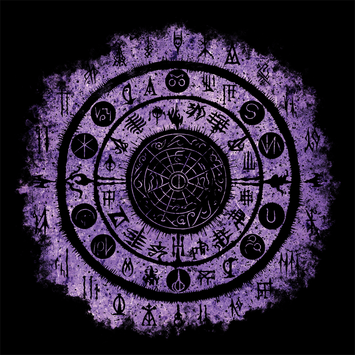 Unisex T-shirt Witchcraft Seal in Purple