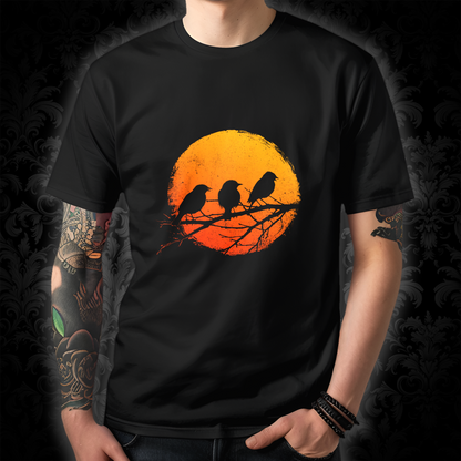 Unisex T-shirt Birds in the Sun in Orange
