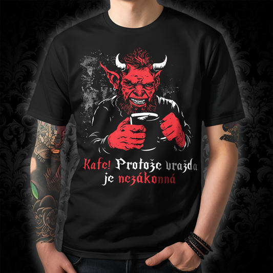 Unisex T-shirt Coffee Devil in Red CZ Edition
