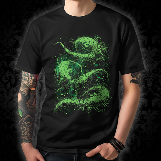 Unisex T-shirt Cosmic Worms in Green